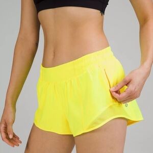 lululemon hotty hot shorts (highlight yellow)